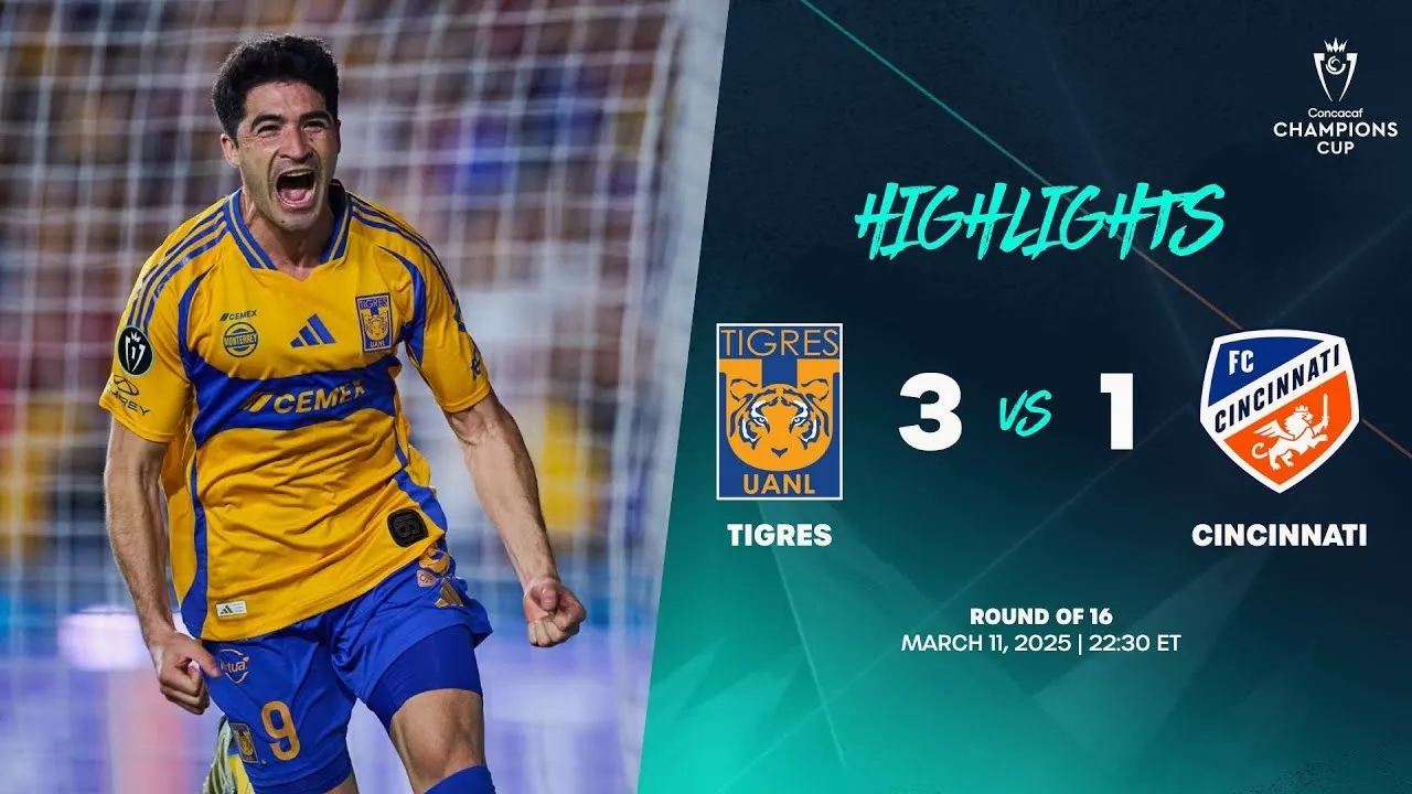 ไฮไลท์บอลสดไทเกรส ยูเอเอ็นแอล ชนะเอฟซี ซินซินเนติ 3-1 ศึกคอนคาเคฟแชมเปี้ยนส์คัพ 2025 วันที่ 12/03/2568