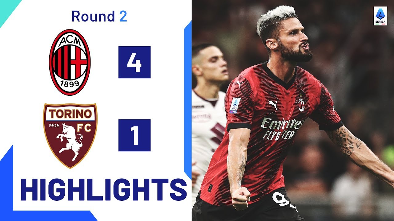 ไฮไลท์ฟุตบอล กัลโช่ เซเรียอา อิตาลี เอซี มิลานจัดหนักเปิดบ้านถล่มโตริโน่ 4-1 เก็บสามแต้มสำคัญ