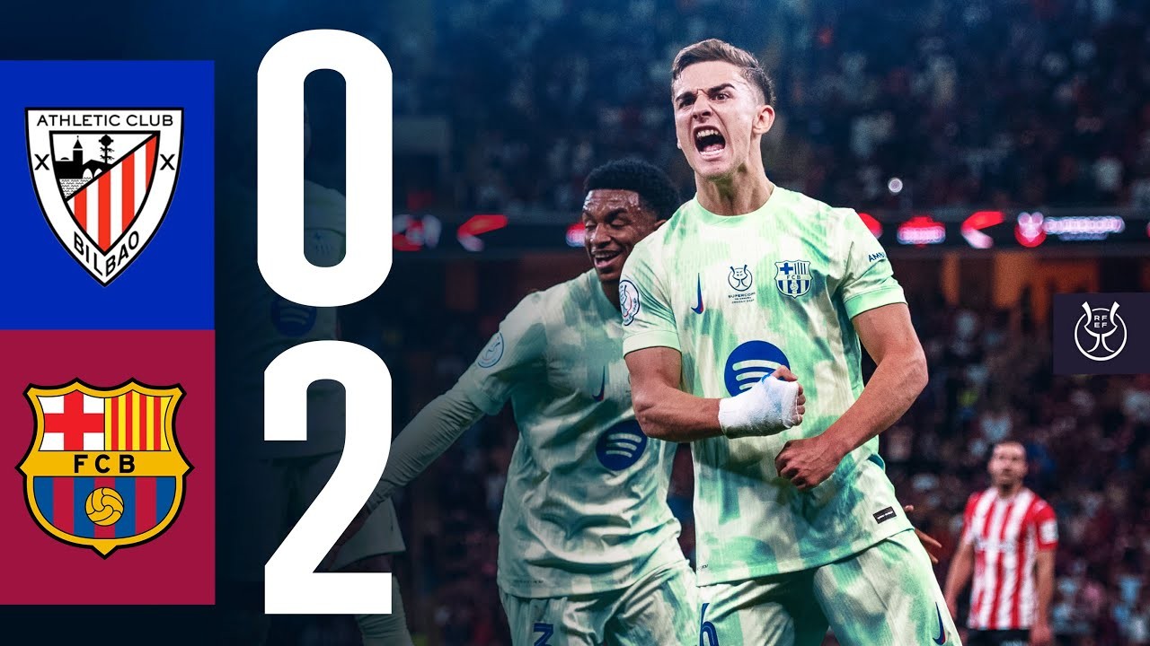 ไฮไลท์ฟุตบอล สเปน ซุปเปอร์ คัพ 2025 : แอธเลติก บิลเบา พ่าย บาร์เซโลน่า 0-2 วันที่ 9 มกราคม 2568 จาก liveball2567