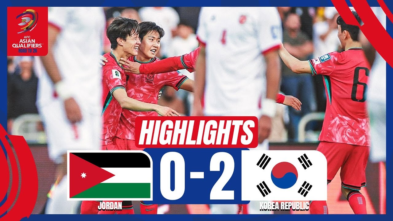ไฮไลท์ฟุตบอลโลก 2026 รอบคัดเลือก โซนเอเชีย เกาหลีใต้บุกชนะจอร์แดน 2-0 ศึกสุดมันส์ประจำวันที่ 11 ตุลาคม 2567
