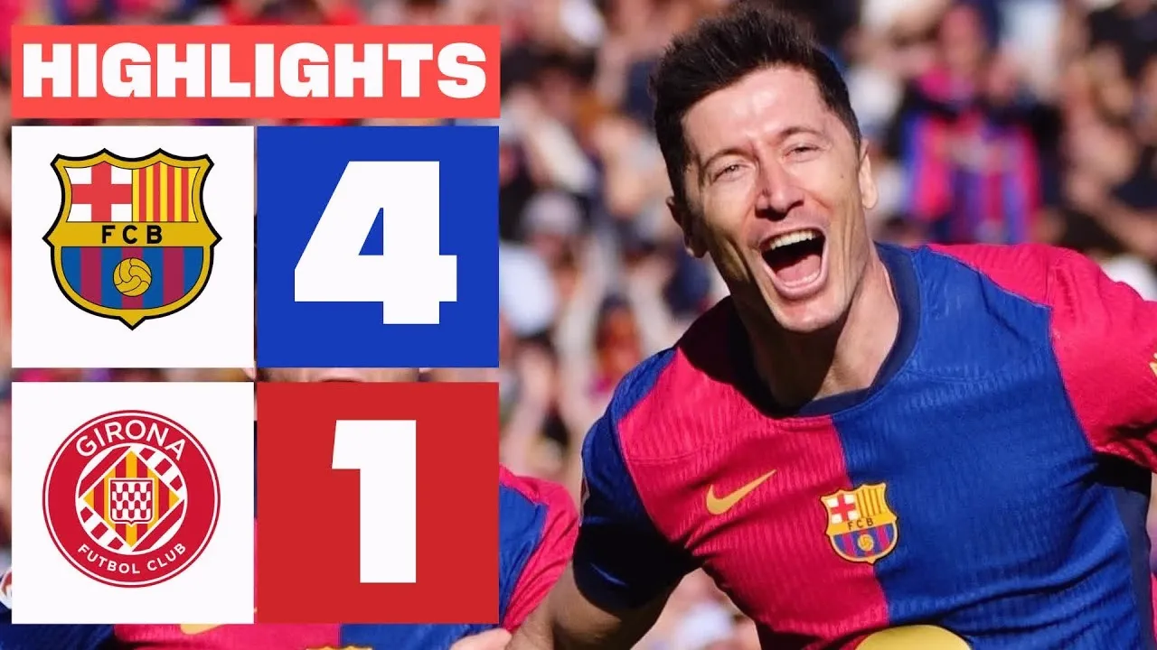 ไฮไลท์บอลสด บาร์เซโลน่า เปิดรังถล่มคิโรน่า 4-1 ลาลีก้าสเปน 31/03/2568 liveball2567.com