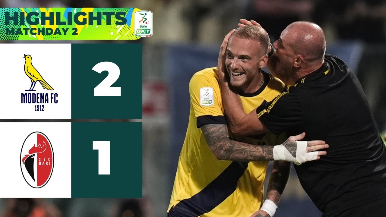 เด็ด! โมเดน่าพลิกแซงบารี่ 2-1 ศึกเซเรียบี อิตาลี พร้อมไฮไลท์สุดมันส์ 24 สิงหาคม 2567 ที่ liveball2567.com