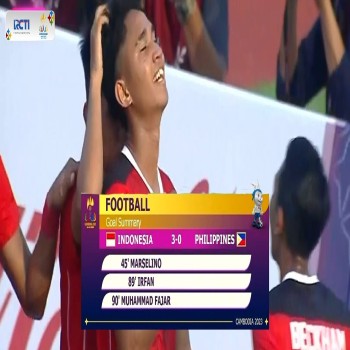 ไฮไลท์ฟุตบอลชายซีเกมส์ครั้งที่ 32 รอบแรกกลุ่มเอ อินโดนีเซียถล่มฟิลิปปินส์ขาดลอย 3-0