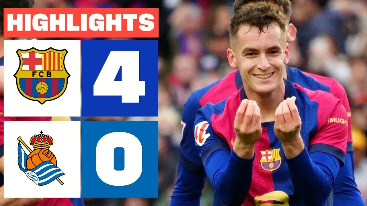 03/03/2568 บาร์เซโลน่าถล่มเรอัลโซเซียดาด4-0 ศึกลาลีก้าสเปนสุดเดือดที่liveball2567.com