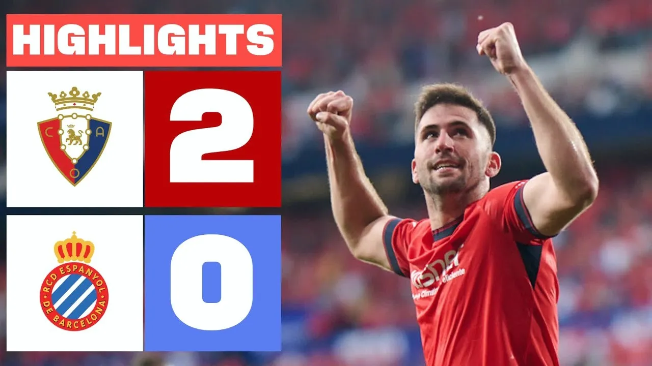 ไฮไลท์บอลลาลีก้าสเปน 19/05/2568 โอซาซูน่าเปิดบ้านเอาชนะเอสปันญ่อล 2-0 เก็บสามแต้มในนัดสำคัญ