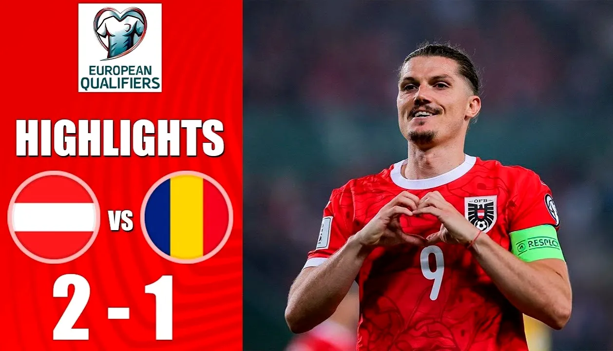 ไฮไลท์ฟุตบอล 08/06/2568 ออสเตรีย 2-0 โรมาเนีย ศึกฟุตบอลโลก 2026 รอบคัดเลือก โซนยุโรป พลังเจ้าถิ่นเฉือนขาดสามแต้มสำคัญเกมนี้
