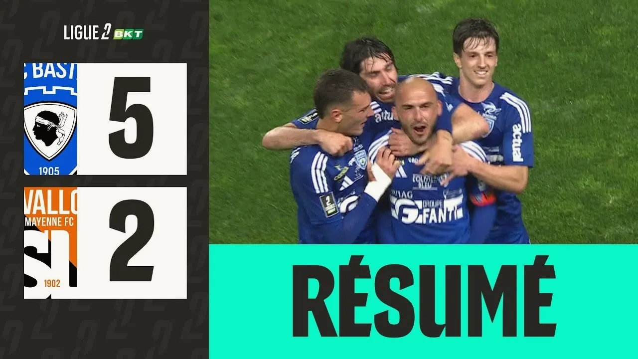 ไฮไลท์ฟุตบอลลีกเดอซ์ ฝรั่งเศส 15 เมษายน 2568 บาสเตีย ดับคารังถล่ม ลาวาล 5-2 เกมดุเดือดระเบิดตาข่าย