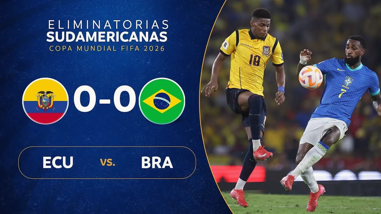 ไฮไลท์บอลสด เอกวาดอร์ เจ๊า บราซิล 0-0 ศึกฟุตบอลโลก รอบคัดเลือก โซนอเมริกาใต้ เมื่อวันที่ 6 มิถุนายน 2568