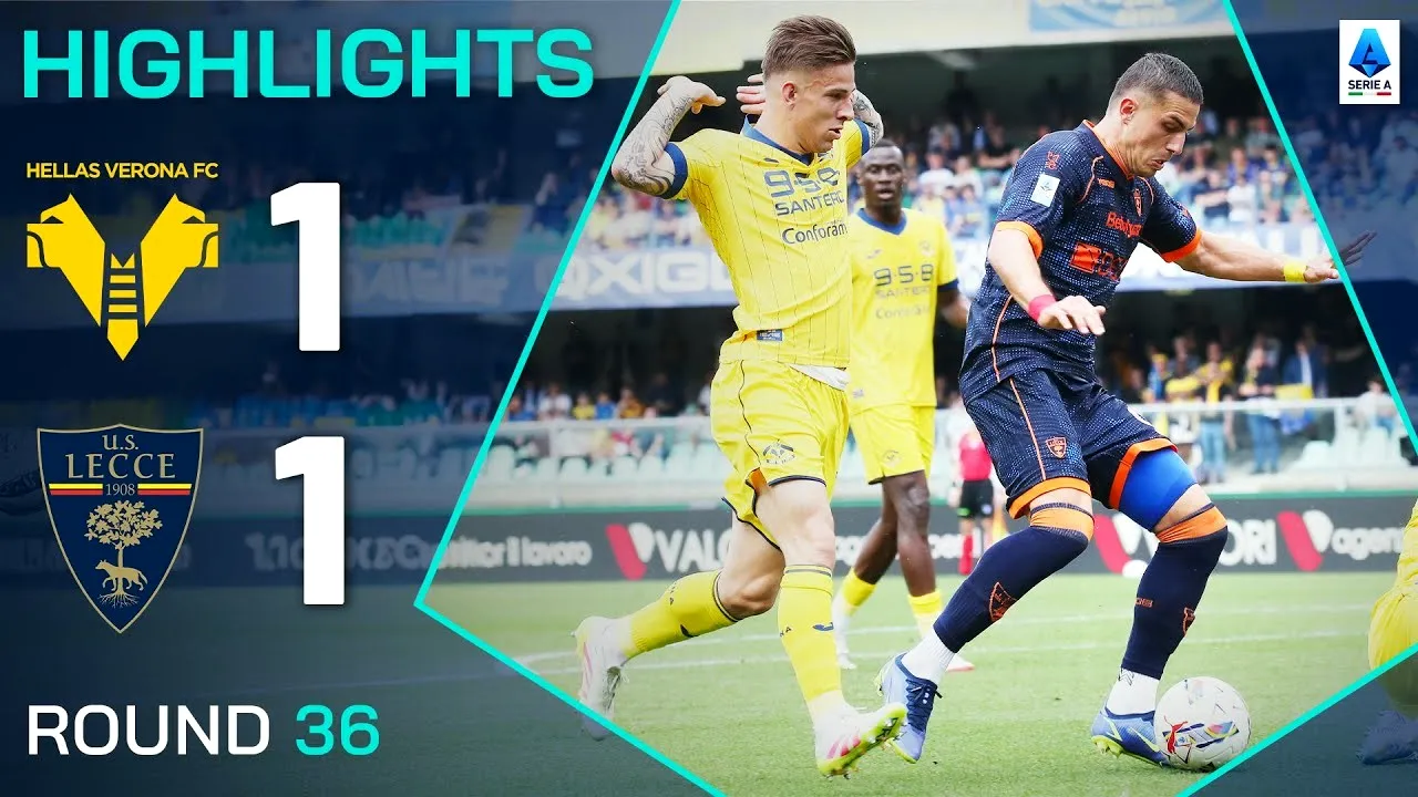 ไฮไลท์ฟุตบอล เวโรน่า 1-1 เลชเช่ กัลโช่ เซเรียอา อิตาลี 12 พฤษภาคม 2568 ผ่านฉากหลังสนามปล่อยจังหวะสุดมันจบเสมอเท่ากันที่สนาม
