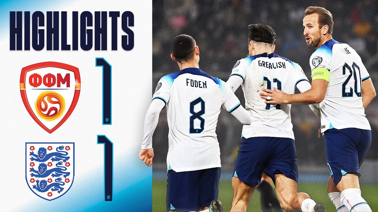 ไฮไลท์ฟุตบอลยูโรรอบคัดเลือก : มาซิโดเนียเจ๊าอังกฤษ1-1 เสมอแบ่งแต้มวันที่21พฤศจิกายน2566