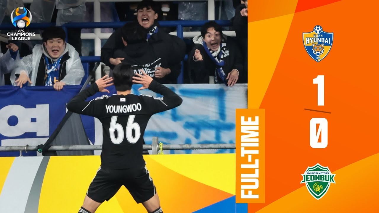 ไฮไลท์ฟุตบอล 13/03/2567 วุลซาน ฮุนได เฉือน ชอนบุกฮุนไดมอเตอร์ 1-0 ศึกเอเอฟซีแชมเปี้ยนส์ลีก รอบก่อนรองชนะเลิศนัดสอง