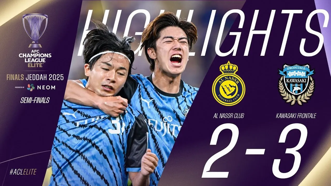 ไลฟ์สดบอลไทย อัล นาสเซอร์ พ่าย คาวาซากิ ฟรอนตาเล่ 2-3 เอเอฟซี แชมเปี้ยนส์ลีก อีลิทรอบรองฯ วันที่ 1 พฤษภาคม 2568