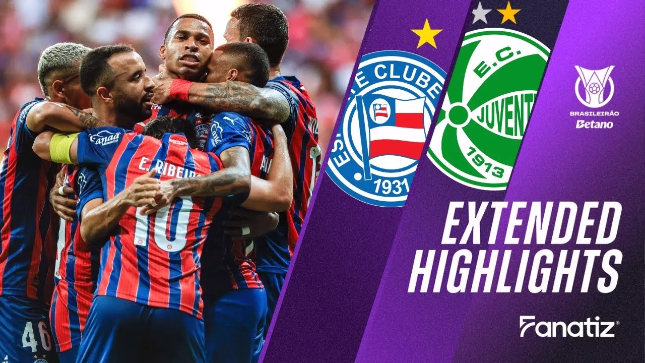 ไฮไลท์ฟุตบอลบราซิล ซีรี่ย์เอ 2025 บาเฮีย บีเอ ถล่มยูเวนตูเด้ 3-0 เก็บชัยชนะสุดเด็ด 28/07/2568